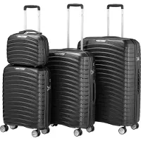Zelsius Set de 4 valises , noir, valise de voyage avec serrure à combinaison TSA et séparateur intérieur