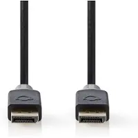 Nedis Displayport cable - DisplayPort male - DisplayPort male - 4K@60Hz - Plaqué or - 2,00 m - Rond - PVC - Anthracite - Boîte