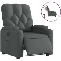 Syfax Fauteuil inclinable électrique Gris foncé Tissu