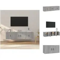 vidaXL Ensemble de 3 meubles TV Gris Sonoma Bois composite - Meubles TV
