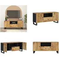 vidaXL Armoire TV 105x33,5x46 cm Bois massif de manguier & dérivés du bois - Armoire TV - Meubles TV - Supports TV