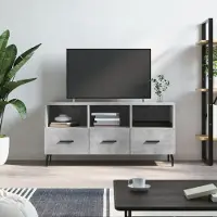 Prolenta Maison Exclusive - Meuble TV gris béton 102x36x50 cm Matériau dérivé du bois