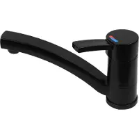 Comet Robinet compact Capri avec interrupteur noir mat Mitigeur monocommande Camping-car Caravane Camping Bateau