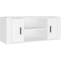 vidaXL Armoire TV blanche 100x35x40 cm Bois composite