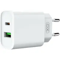XO Chargeur mural CE02A PD 20W QC 3.0 18W 1x USB 1x USB-C blanc