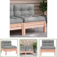 The Living Store Canapé de jardin sans accoudoirs avec coussins Bois massif Douglas
