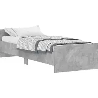 Syfax Cadre de lit sans matelas gris béton 75x190 cm