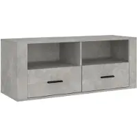 Syfax Meuble TV Gris béton 100x35x40 cm Bois d'ingénierie