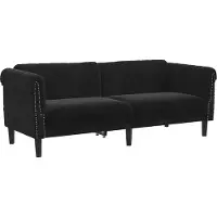 vidaXL Canapé 3 places noir velours