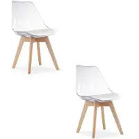Leobert MARK chaise - transparent / pieds naturels x 2
