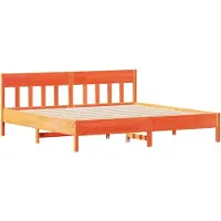 vidaXL Lit en bois massif sans matelas pin brun cireux 200x200