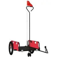 Syfax Remorque de vélo rouge tissu oxford et fer