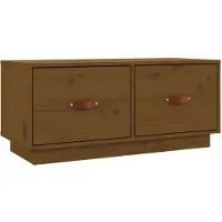 Syfax Meuble TV Marron miel 80x34x35 cm Bois de pin massif