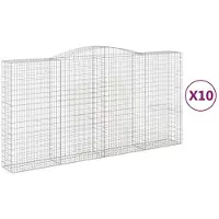 vidaXL Gabions avec arc surélevé 10pcs. 400x50x200/220cm Fer galvanisé