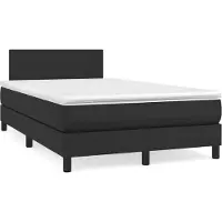 vidaXL Lit boxspring avec matelas noir 120x190 cm similicuir