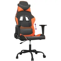 vidaXL Chaise de jeu noir et orange similicuir
