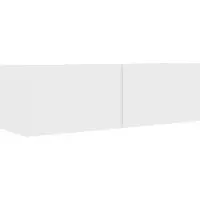 Syfax Meuble TV Blanc 100x30x30 cm Bois d’ingénierie
