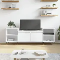 Prolenta Maison Exclusive - Meuble TV blanc 160x35x55 cm Matériau dérivé du bois