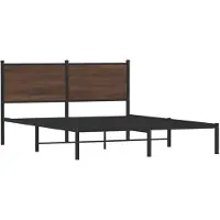 Syfax Cadre de lit en métal sans matelas chêne marron 140x200 cm