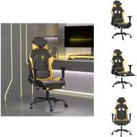 vidaXL Chaise de jeu avec massage & repose-pieds Noir Golden Similicuir - Fauteuil de jeu
