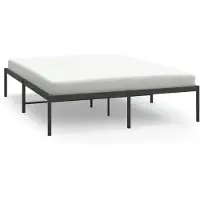 Syfax Cadre de lit métal sans matelas noir 150x200 cm