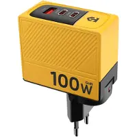 Tactical Nett Warrior Gan 100w Usb-a And Usb-c Wall Charger Jaune