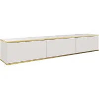 Furnlux Classic FURNLUX Table de télévision Oro Blanc Et Or 175cm / Couleur principale : Blanc / Dimensions : 175 x 30 x 32 cm