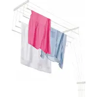 Kadax Séchoir à linge de plafond "Resiga", Séchoir de plafond charge 10 kg, 5 barres, 130 cm, blanc