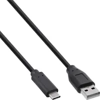 InLine Câble USB 2.0, type C prise à A prise, noir, 5m