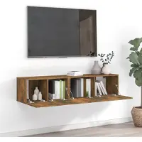Prolenta Maison Exclusive - Ensemble de meubles TV 2 pcs Chêne fumé Bois d'ingénierie