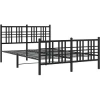 Syfax Cadre de lit métal sans matelas avec pied de lit noir 120x190cm