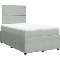 vidaXL Lit boxspring avec matelas gris clair 120x200 cm velours