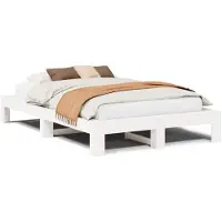 Syfax Cadre de lit sans matelas blanc 120x200 cm bois de pin massif