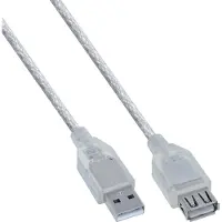 InLine 34605 Rallonge USB 2.0, prise mâle / prise femelle, type A, transparent, 5m