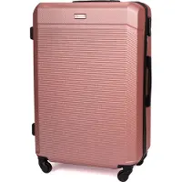 Solier Valise de voyage rigide , valise à roulettes avec serrure à combinaison, grand trolley de voyage ABS M 55L rose