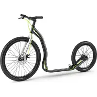 Yedoo Trexx Disc Alloy Scooter Trottinette / Dogscooter - pour adultes et adolescents, jusqu'à 150 kg, avec pneus gonflables 26/20, freins à disque et guidon réglable Noir