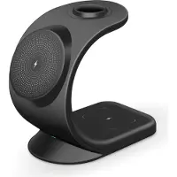 MMOBIEL Station de recharge magnétique sans fil pour iPhone, Apple Watch et AirPods - Noir