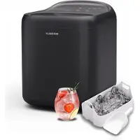 Klarstein SparkIce machine à glaçons - 15 kg/24 h, 6 min, 2 tailles, nettoyage auto, tactile, pelle incluse, machine à glaçons maison, petite machine à glaçons, noir