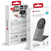 Forcell F-ENERGY Flip Charge Qi2 Chargeur à induction 15W compatible avec MagSafe argenté