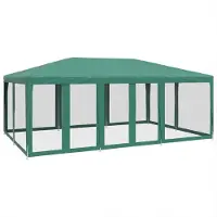 Syfax Tente de fête avec 10 parois latérales en maille vert 6x4m PEHD