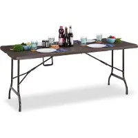 B2X Table de jardin pliante aspect bois