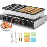 Vevor Mini crêpière commerciale Dutch mini machine à crêpes, 50 pièces, 43 mm de diamètre, Dorayaki, 1700 W, double réglage de la température et du temps, dans les cuisines et les restaurants