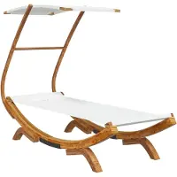 Syfax Lit repos avec auvent 100x190x134 cm Bois courbé massif Crème