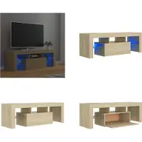 vidaXL Armoire TV avec lampes LED Chêne Sonoma 120x35x40 cm - Armoire TV - Armoire TV Avec LED - Meuble TV