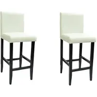 Syfax Tabourets de bar lot de 2 blanc similicuir