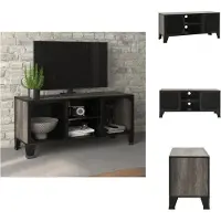 vidaXL Armoire TV Gris 105x36x47 cm Métal et MDF - Meuble TV