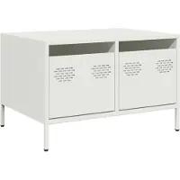 Syfax Meuble TV blanc 68x50x43,5 cm acier laminé à froid