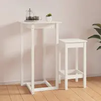 Prolenta Maison Exclusive - Table de bar blanche 60 x 60 x 110 cm en pin massif