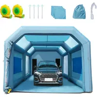 Vevor Cabine de Peinture Gonflable 7x4x2,75 m Tente Peinture Gonflable Automobile en Tissu Oxford 210D avec Système de Filtration 2 Souffleurs Station de Travail pour Pose de Peinture Atelier Garage