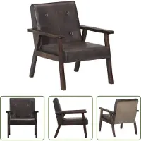 The Living Store Sessel Grau en cuir véritable